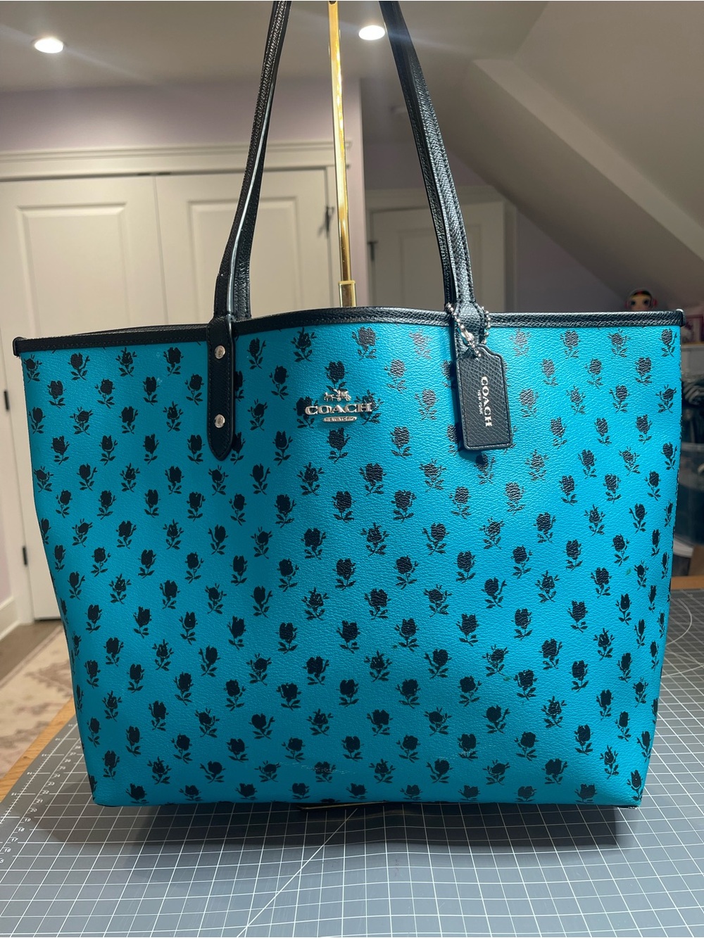 Coach Reversible City Zip Tote in Badlands Floral Print Coated Canvas.